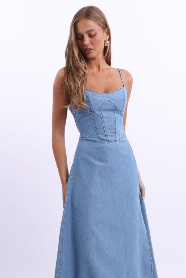 Blue Midi Dress Strappy - Image 2