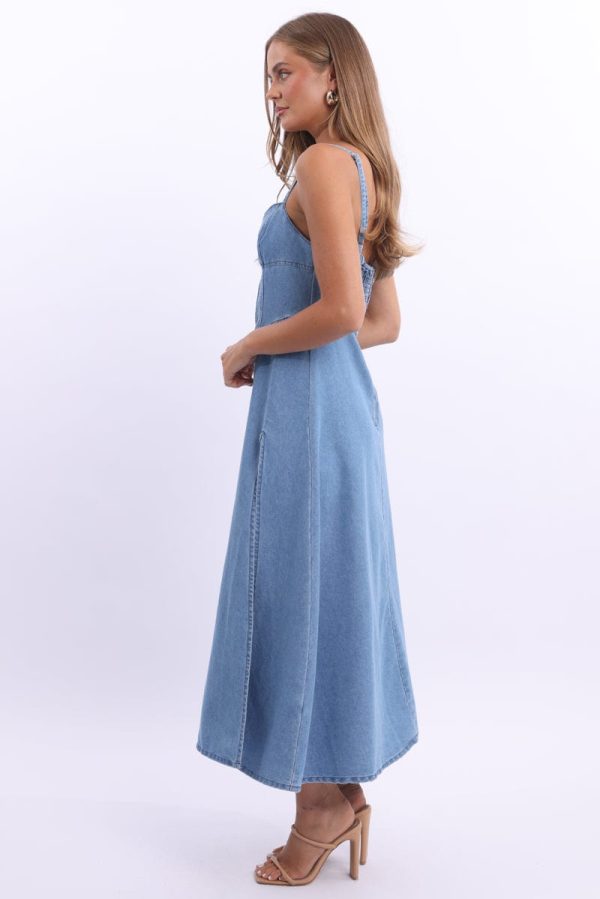 Blue Midi Dress Strappy - Image 3