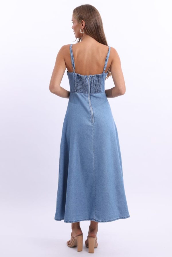 Blue Midi Dress Strappy - Image 4