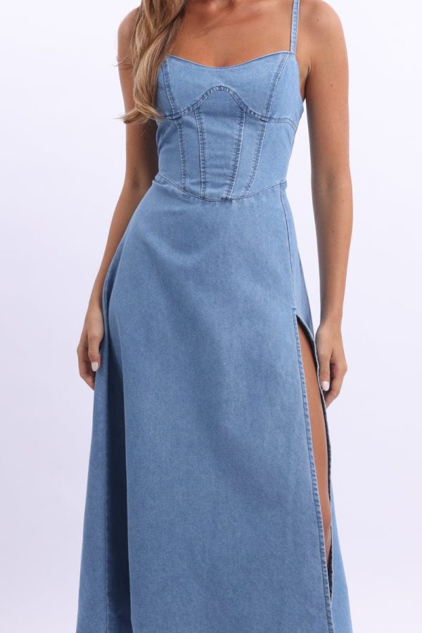 Blue Midi Dress Strappy - Image 5
