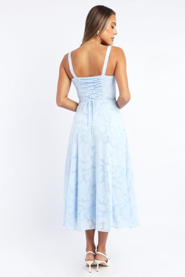 Blue Midi Dress Burn Out - Image 4