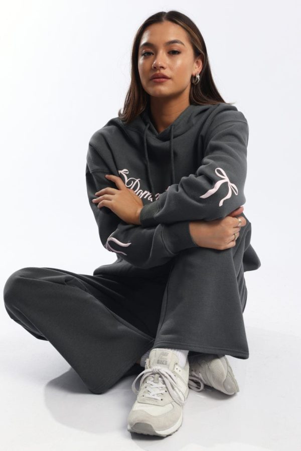 Grey Graphic Hoodie Sweater Long Sleeve - Image 2