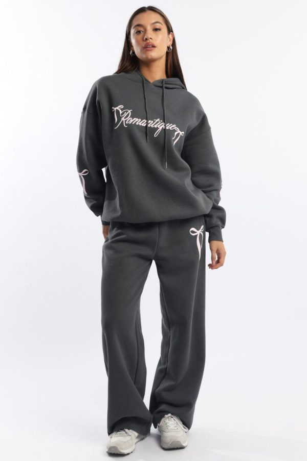 Grey Graphic Hoodie Sweater Long Sleeve - Image 3
