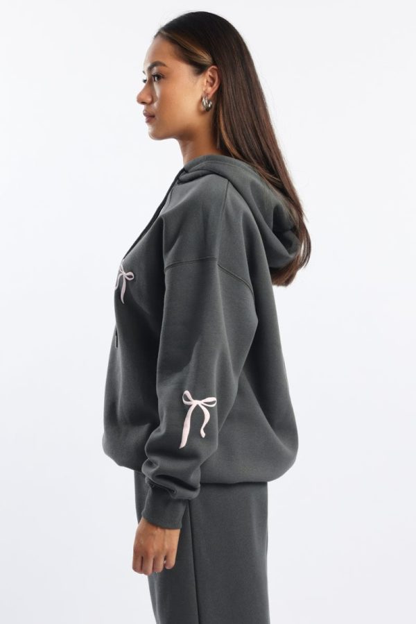 Grey Graphic Hoodie Sweater Long Sleeve - Image 4