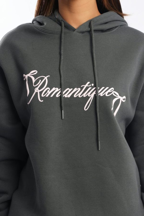 Grey Graphic Hoodie Sweater Long Sleeve - Image 6